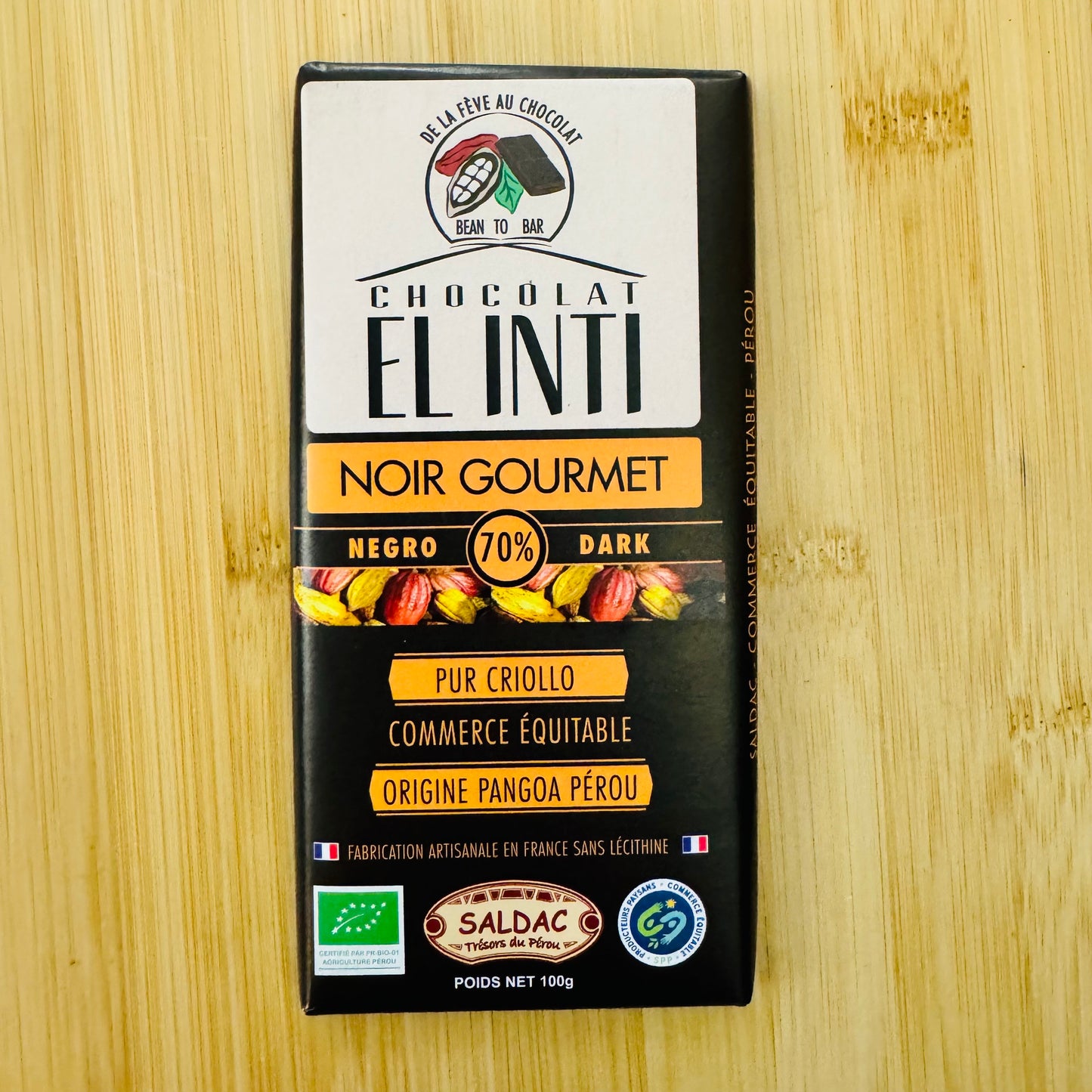 Chocolat noir gourmet 70% BIO