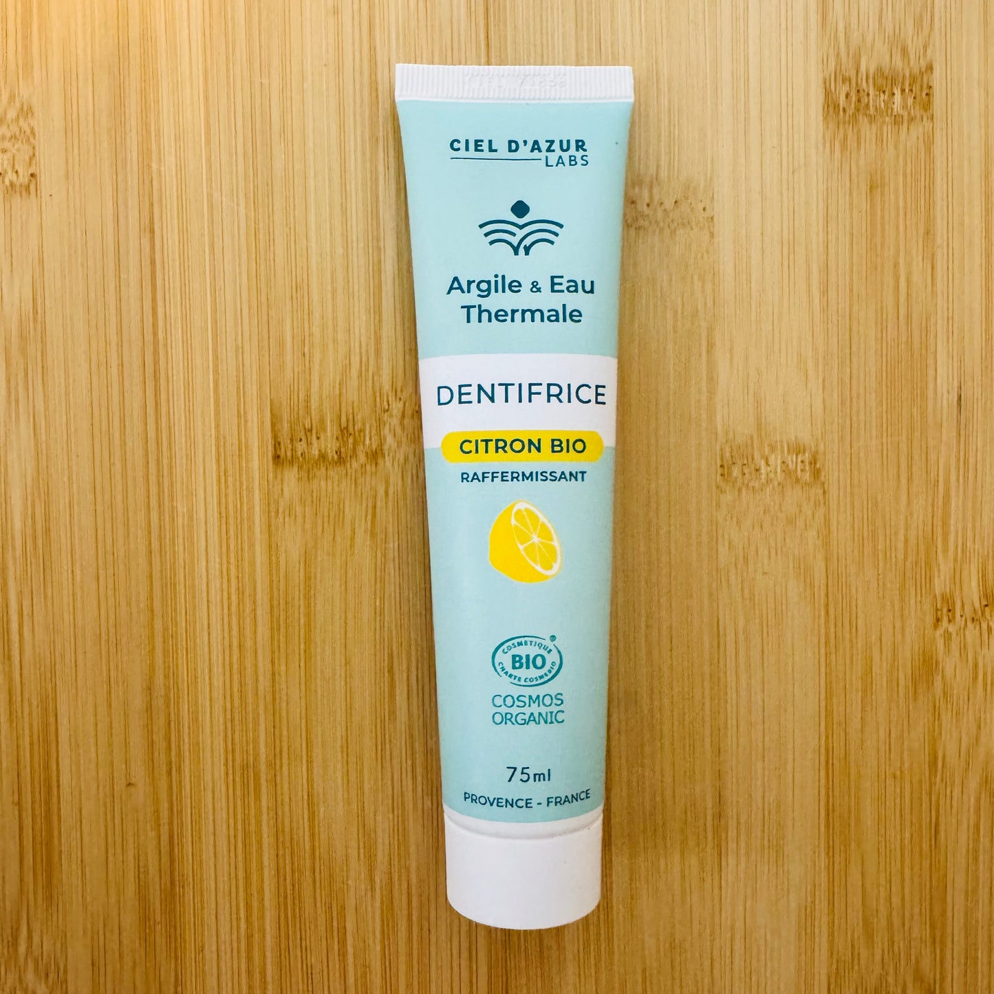 Dentifrice argile et eau thermale citron BIO