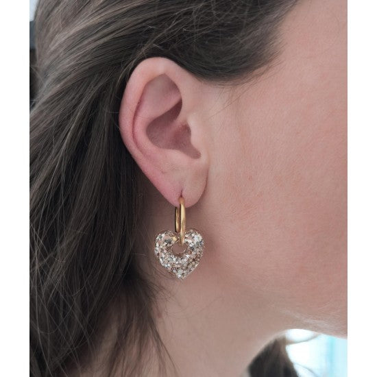 Boucles d'oreilles cœur champagne