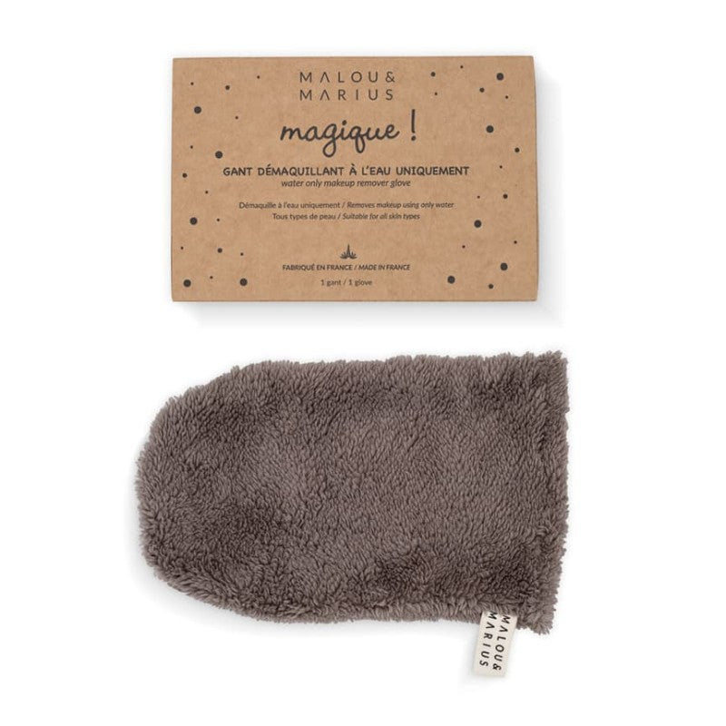 Gant démaquillant à l'eau uniquement taupe
