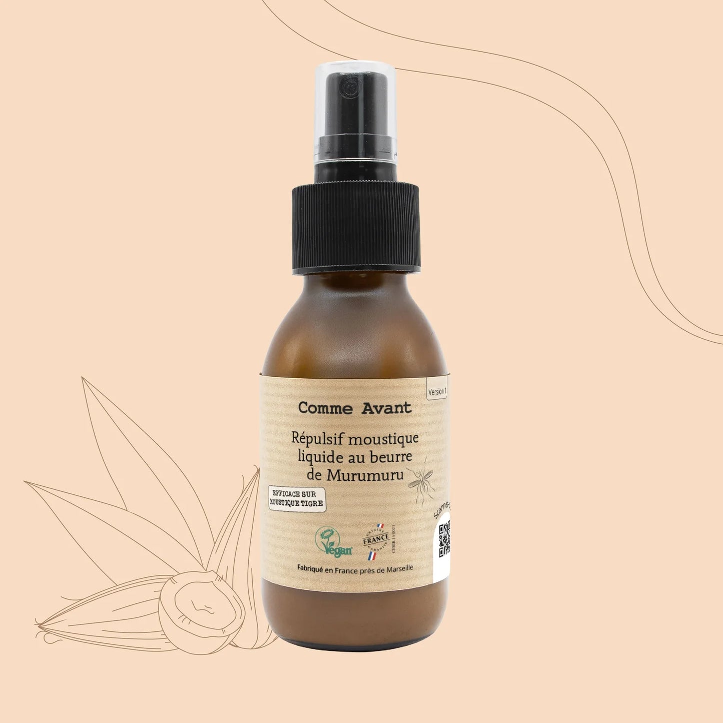 Répulsif anti-moustique liquide au beurre de murumuru