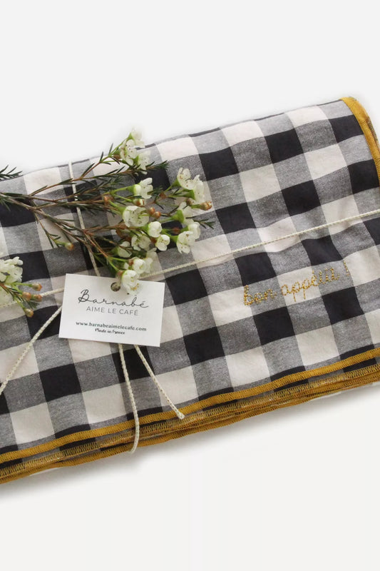 Nappe carreaux vichy "réglisse"