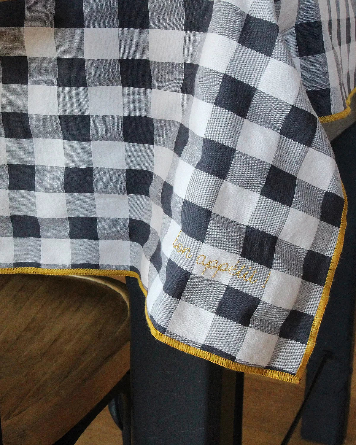 Nappe carreaux vichy "réglisse"