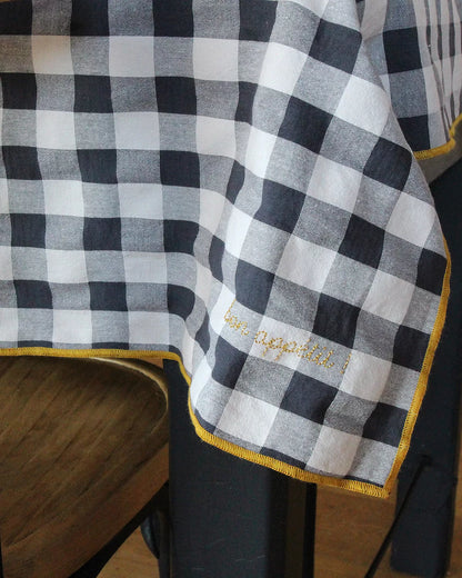 Nappe carreaux vichy "réglisse"