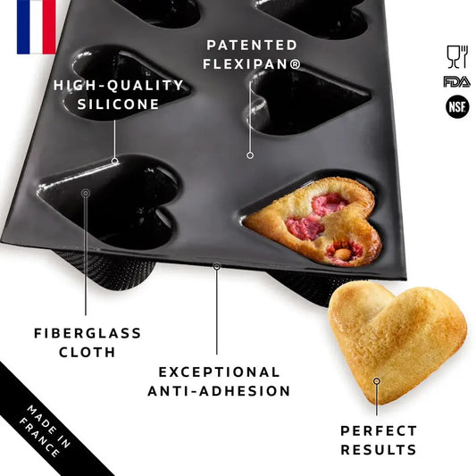 Moule 6 cœurs bombés