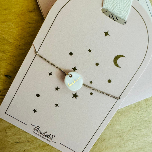 Bracelet médaillon bonheur