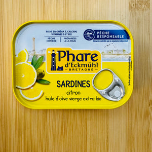 Sardines citron et huile d'olive vierge extra bio