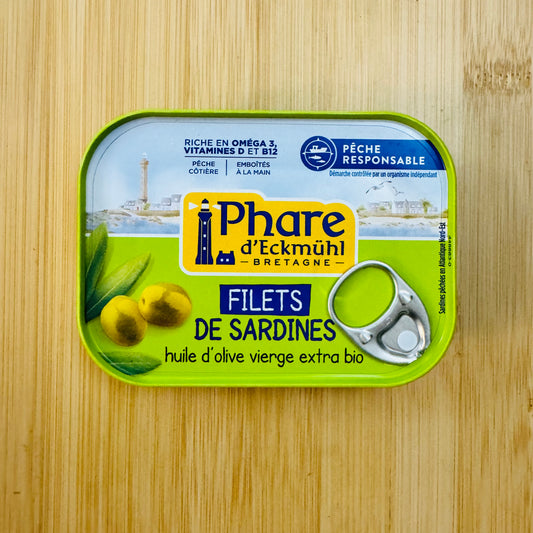 Filets de sardines huile d'olive vierge extra bio