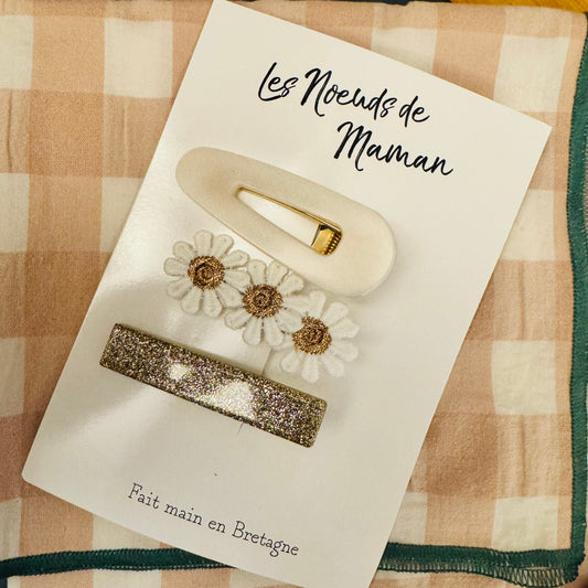 Pack de 3 barrettes en résine