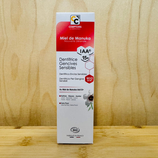 Dentifrice gencives sensibles miel de manuka