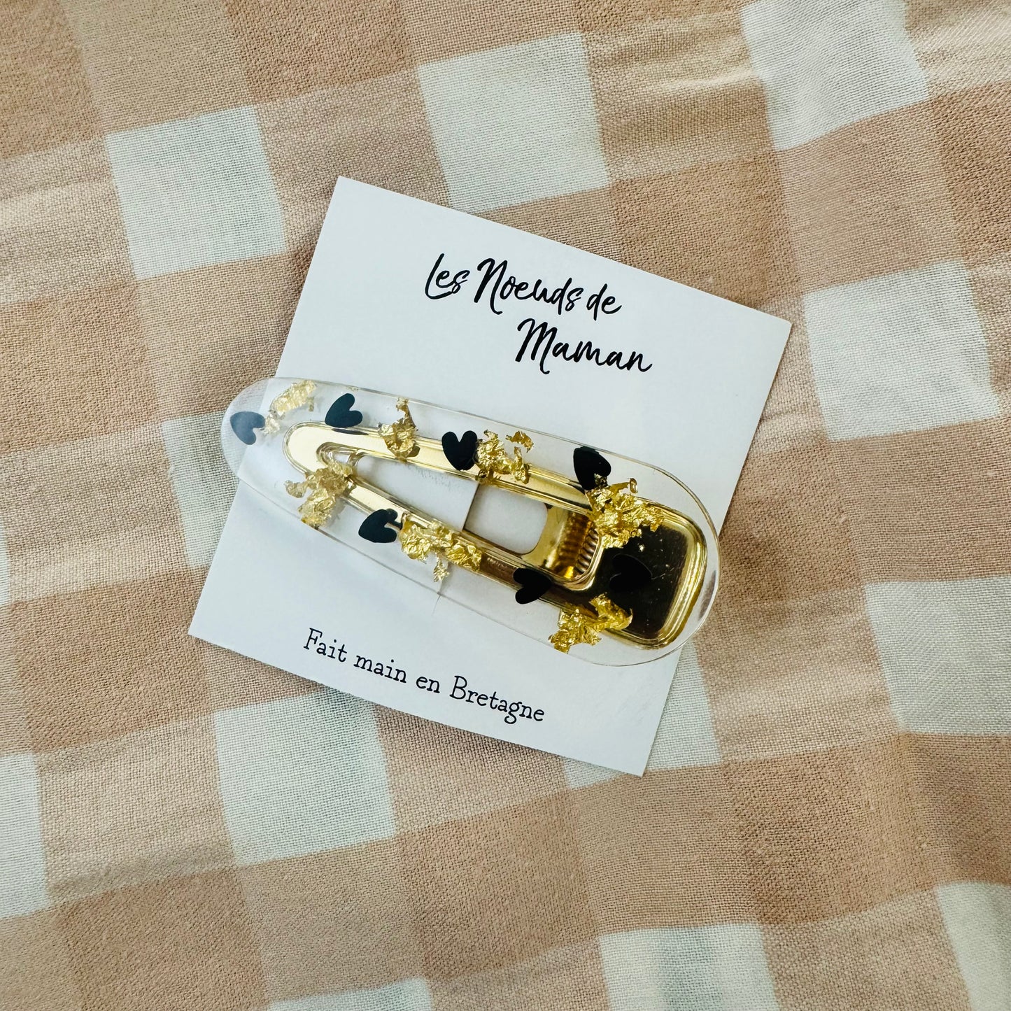 Barrette résine cœur