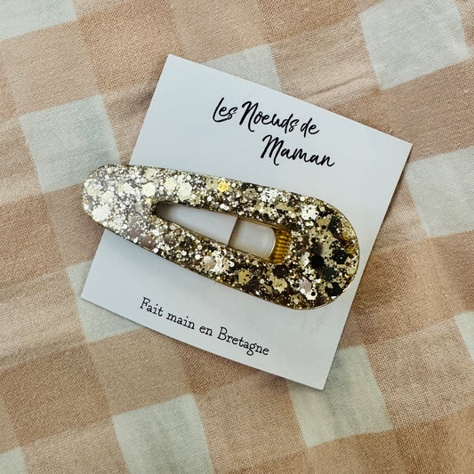 Barrette résine champagne