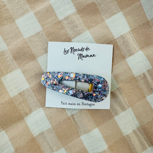 Barrette résine bleuet