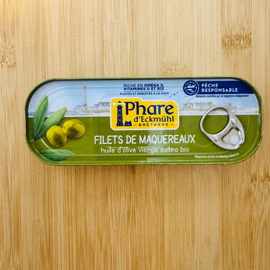 Filets de maquereaux huile d'olive vierge extra BIO