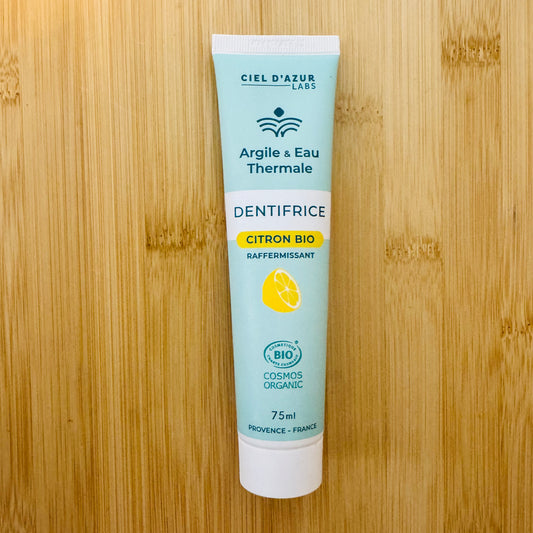 Dentifrice argile et eau thermale citron BIO