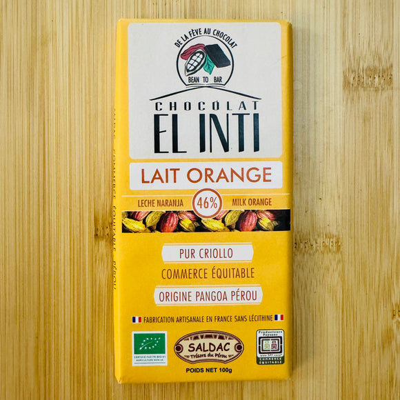 Chocolat lait orange 46% BIO