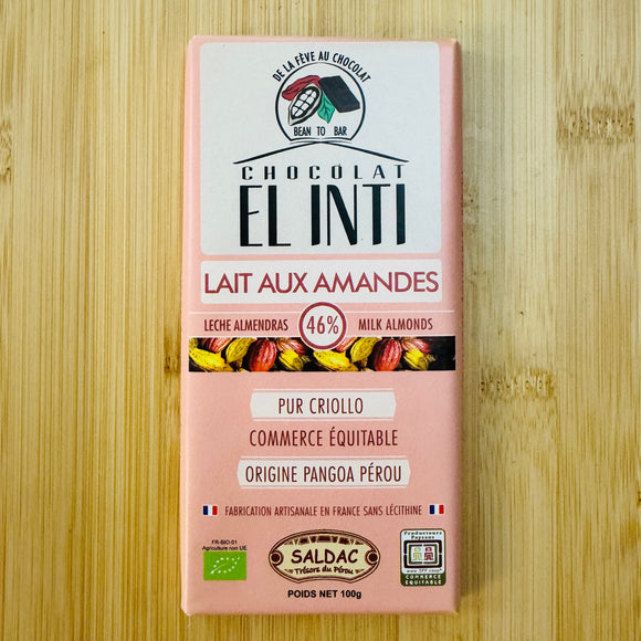 Chocolat lait aux amandes 46% BIO