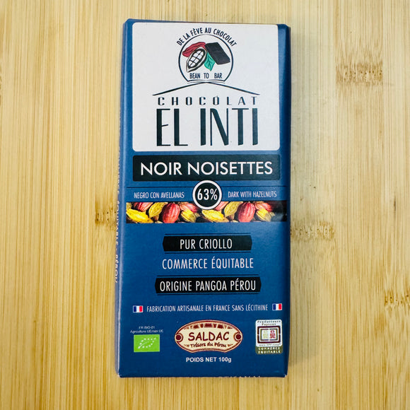 Chocolat noir noisettes 63% BIO