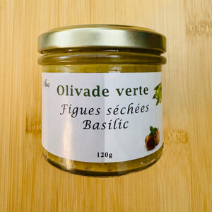 Olivade verte aux figues séchées et basilic