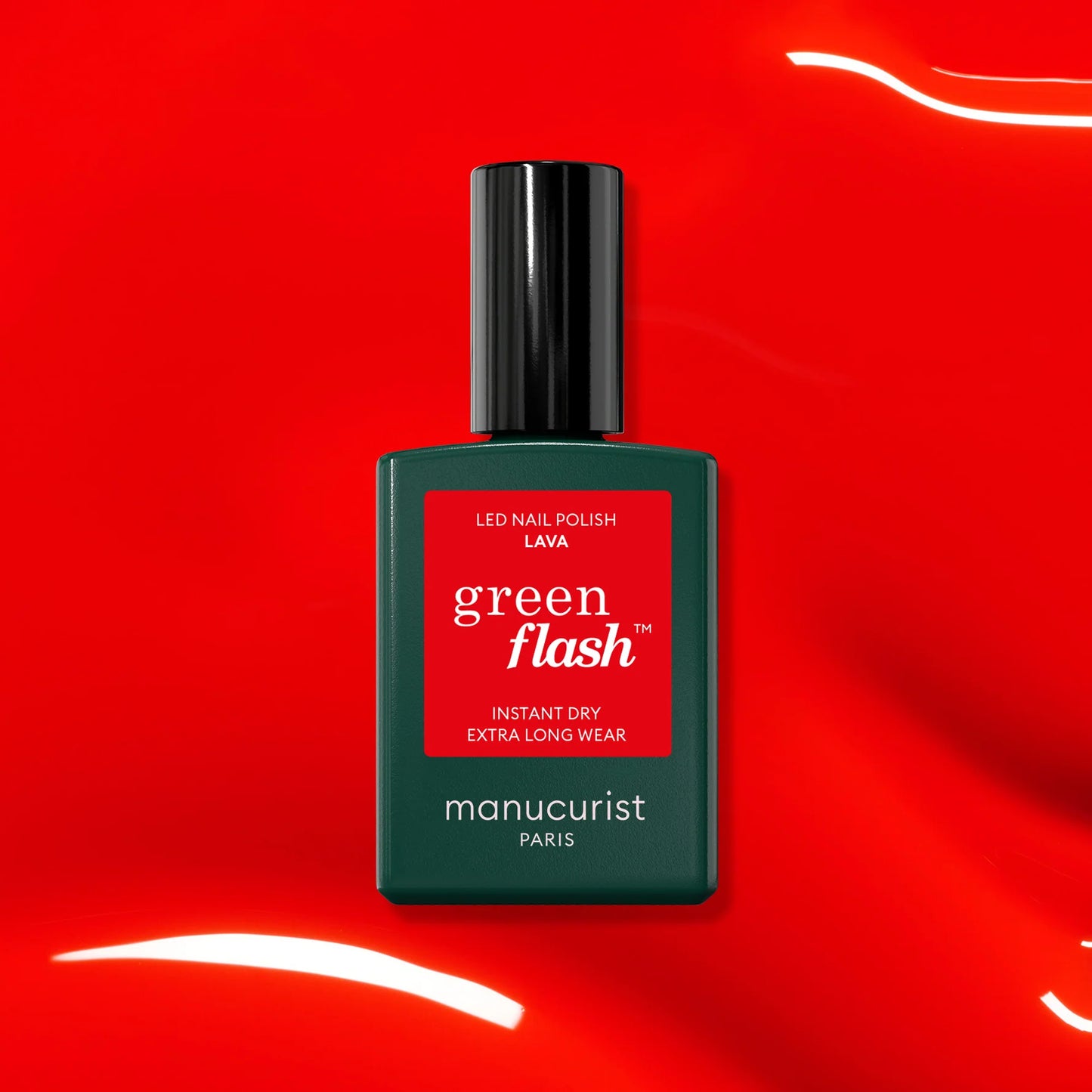 Vernis à ongles semi-permanent rouge pop aux sous-tons orangés (Lava)