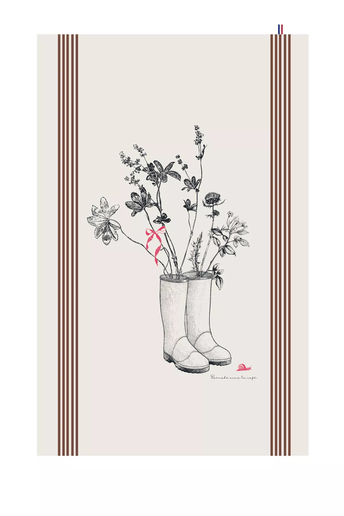 Torchon de cuisine sérigraphié "bottes"