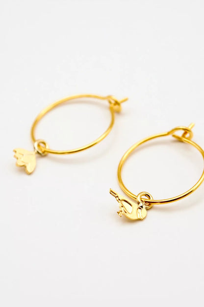 Petites créoles mésange et fleur