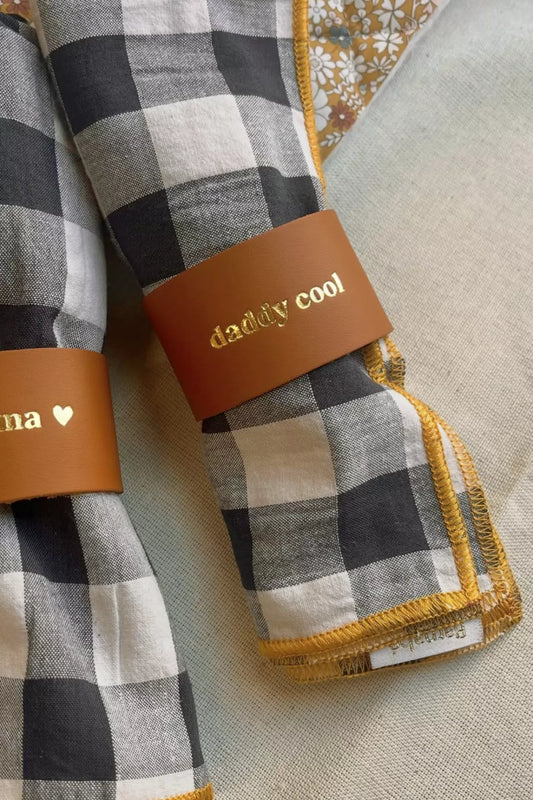 Rond de serviette en cuir "daddy cool"