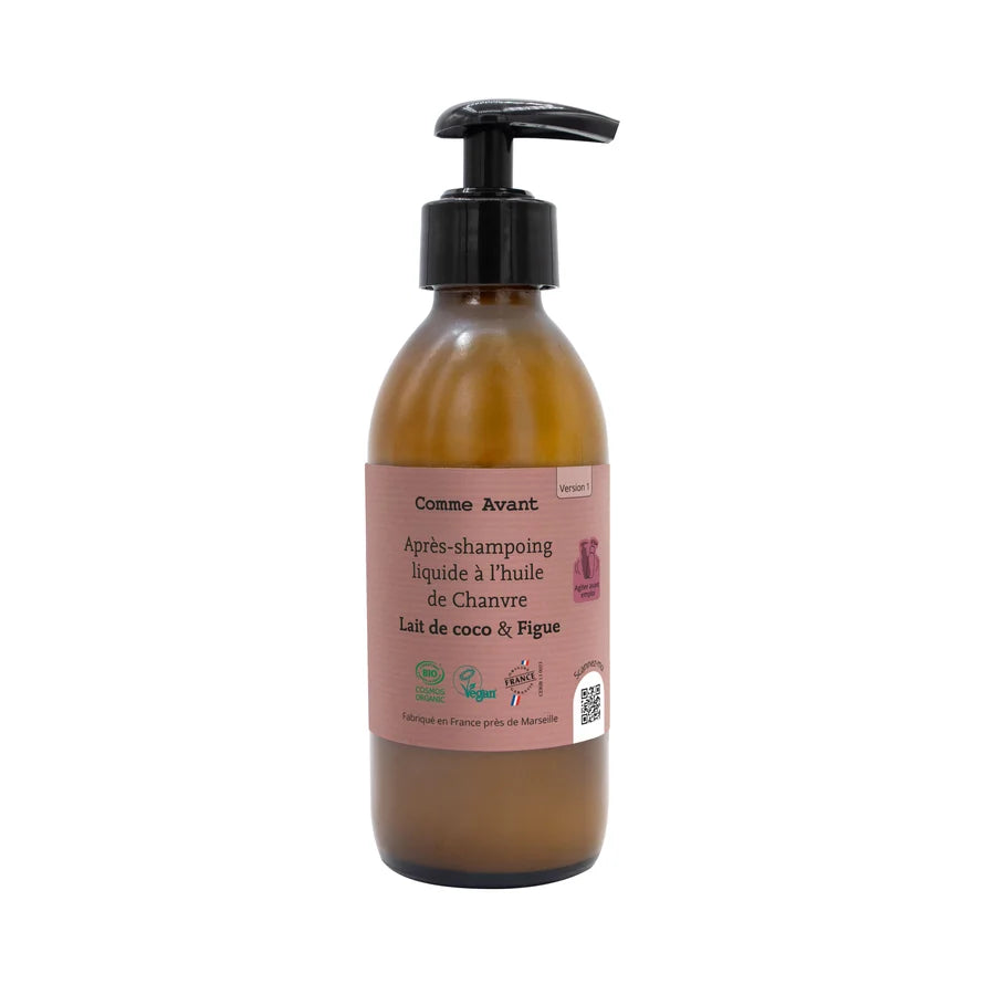 Après shampoing liquide lait de coco et figue