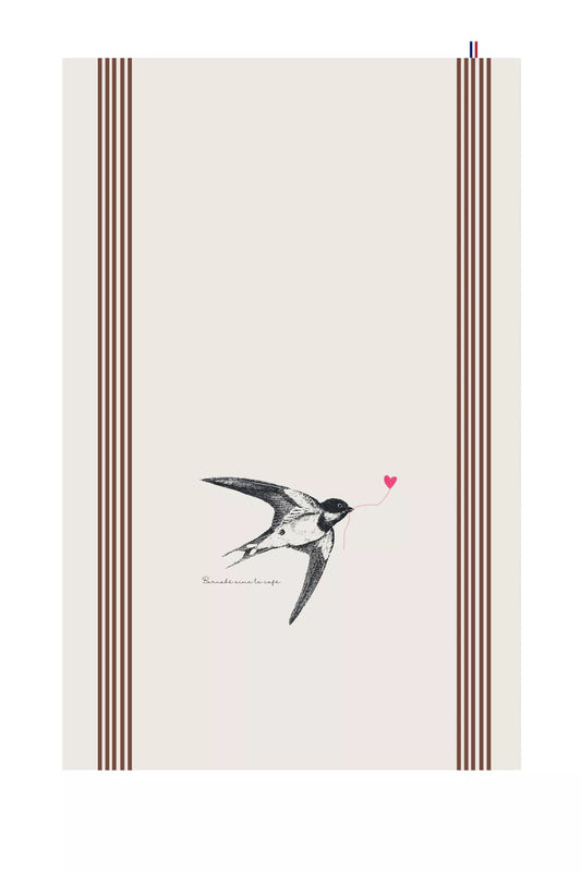 Torchon de cuisine sérigraphié "hirondelle"