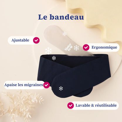 Poche de froid et bandeau migraine