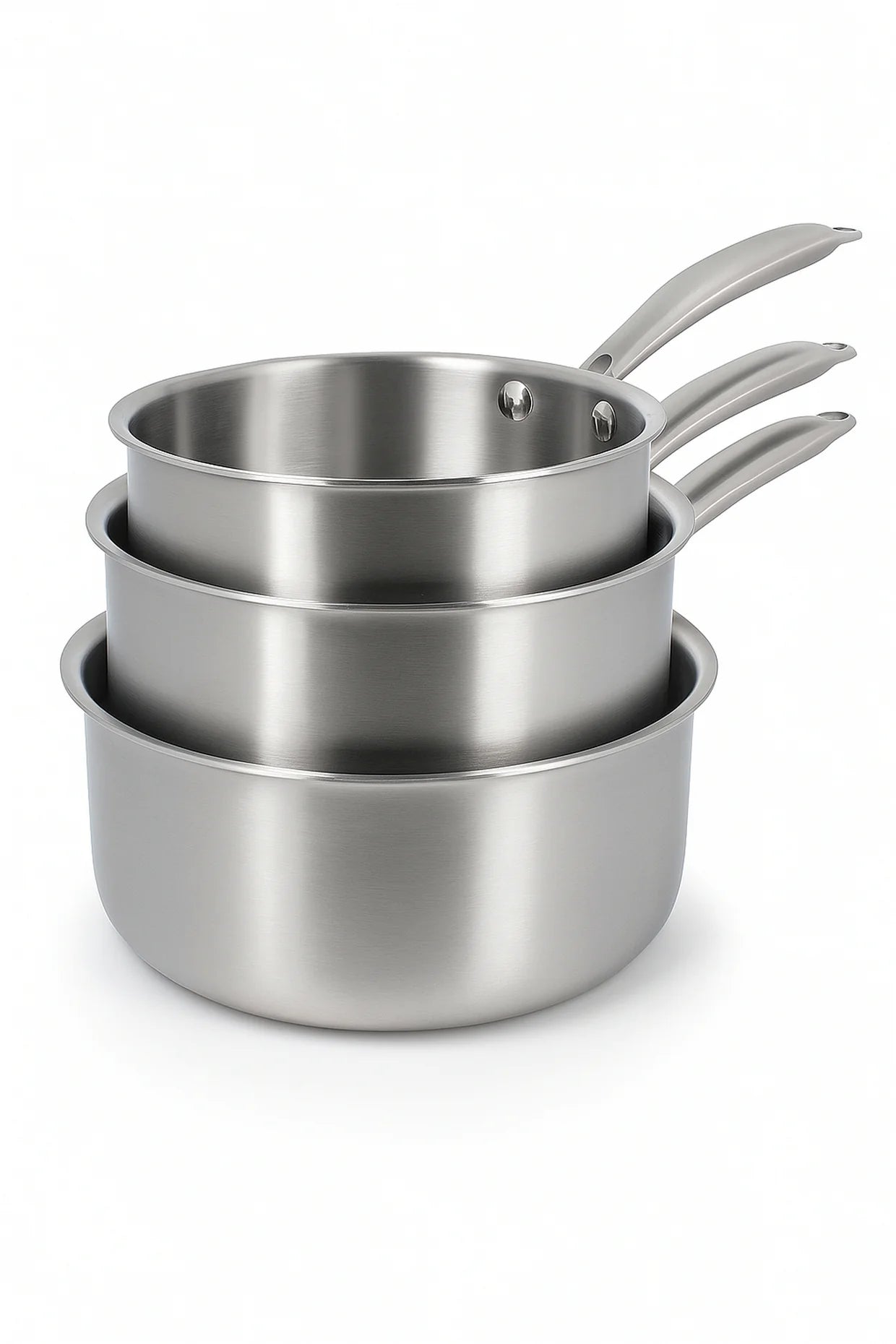 Set de 3 casseroles en acier inoxydable 16/18/20 cm