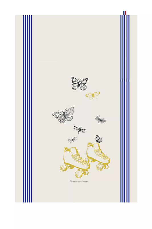 Torchon de cuisine sérigraphié "papillon"