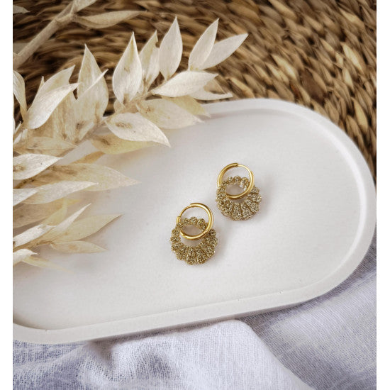 Boucles d'oreilles rosace doré