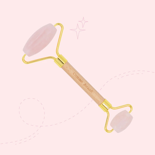 Rouleau visage en quartz rose