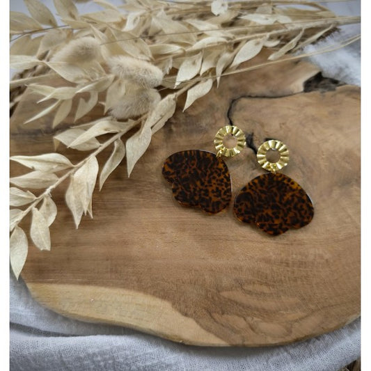 Boucles d'oreilles pétale tigré