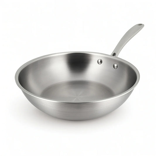 Wok en acier inoxydable 24cm